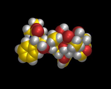 Molécule du Docétaxel (taxotère), médicament anticancéreux.