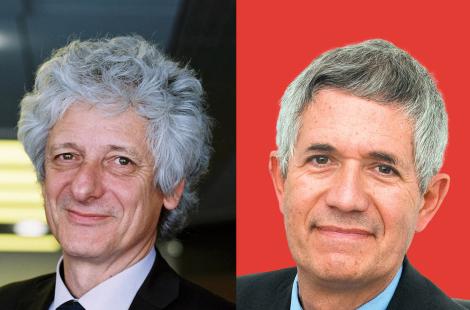 De gauche à droite : deux participants au débat : Laurent Chambaud et François-René Pruvot 